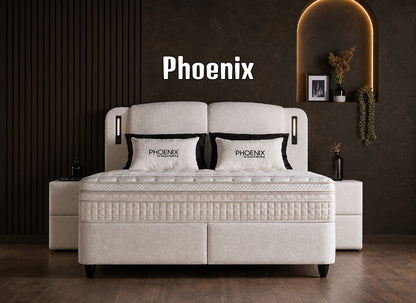 Boxspringbett Phoenix Beige - mit Bettkasten & Stauraum, inkl. Lieferung & Montage