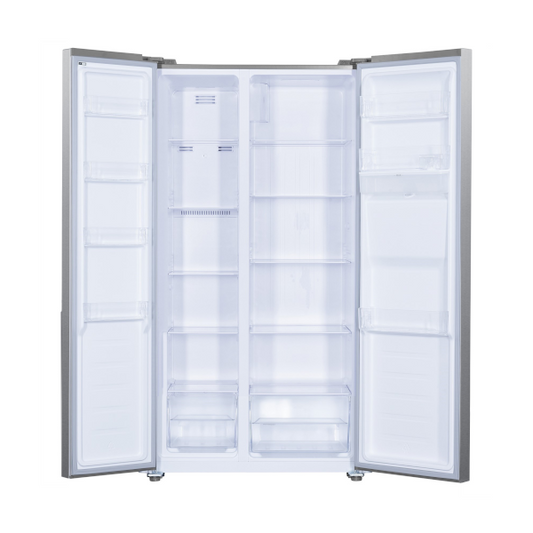 PKM Side-by-Side Kühl-Gefrierkombination inkl. Wasserspender SBS288-151EIXWD, Inox Design, Höhe 177 cm NoFrost