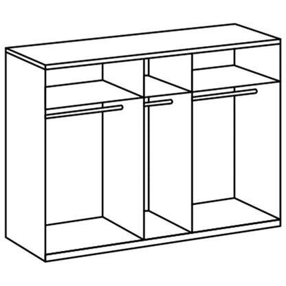 Drehtürenschrank Artemis 5-türig mit 3 Farbglastüren B/H/T 225 x 210 x 54 cm