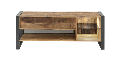 Wohnzimmer-Set Cayro 4-teilig inkl. Beleuchtung Mangoholz massiv multifarbig