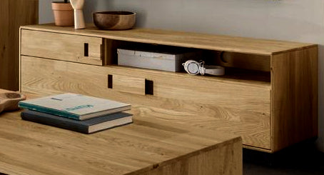 TPT Arosa TV Lowboard Wildeiche/Eiche massiv geölt Breite 155 cm