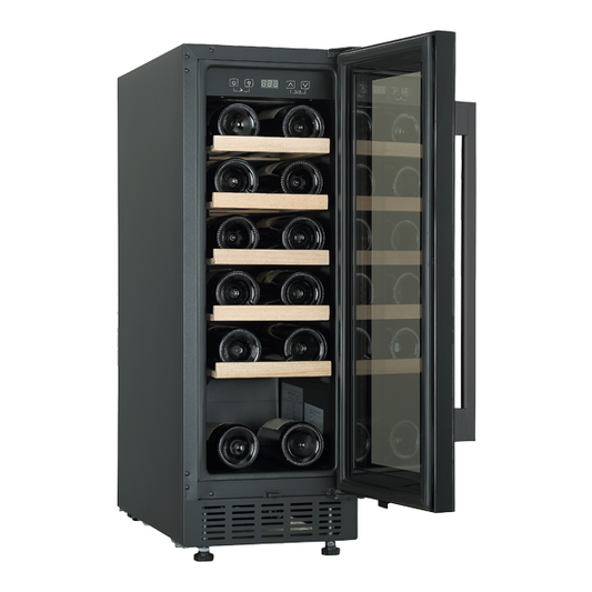 PKM Weintemperierschrank UWTS56-20G, schwarz, Höhe 82 cm x Breite 30 cm