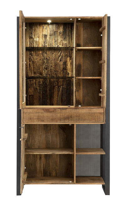 Wohnzimmer-Set Cayro 4-teilig inkl. Beleuchtung Mangoholz massiv multifarbig