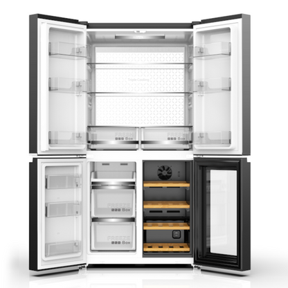 Wolkenstein Cross Door Kühl-Gefrierkombination mit Weinabteilung WCD595EWTSNF Höhe 182 cm NoFrost