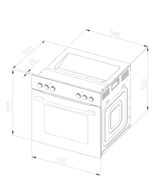 Wolkenstein Einbaubackofen WMO80 Breite 60 cm