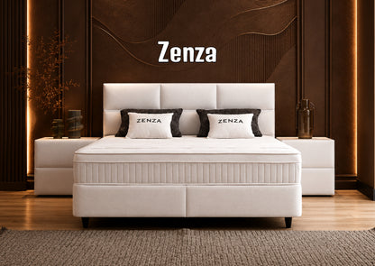 Boxspringbett Zenza Cremweiß - mit Bettkasten & Stauraum, inkl. Lieferung & Montage