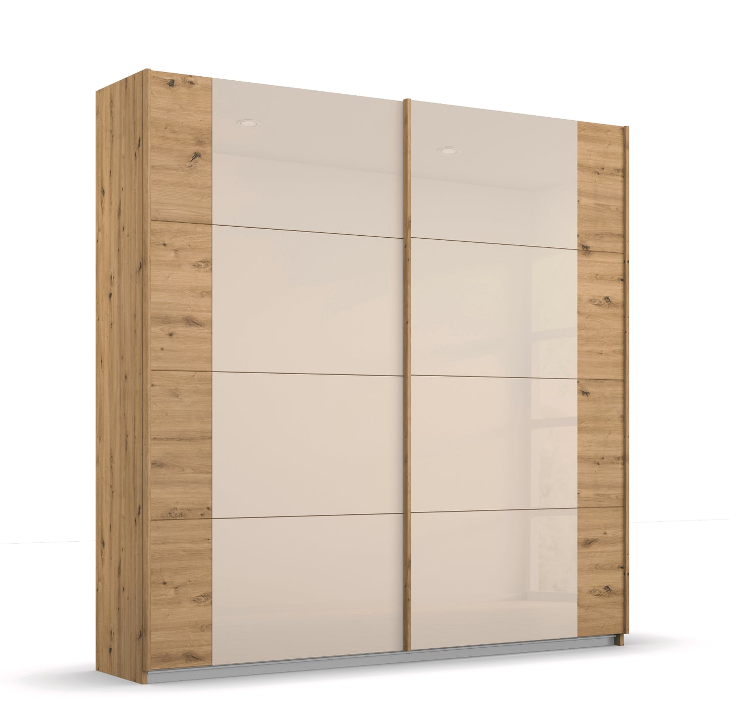 Schwebetürenschrank Artemis 2-türig Farbglastüren B/H/T 180 x 210 x 62 cm