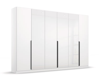 Drehtürenschrank Artemis 6-türig mit 4 Farbglastüren B/H/T 270 x 210 x 54 cm