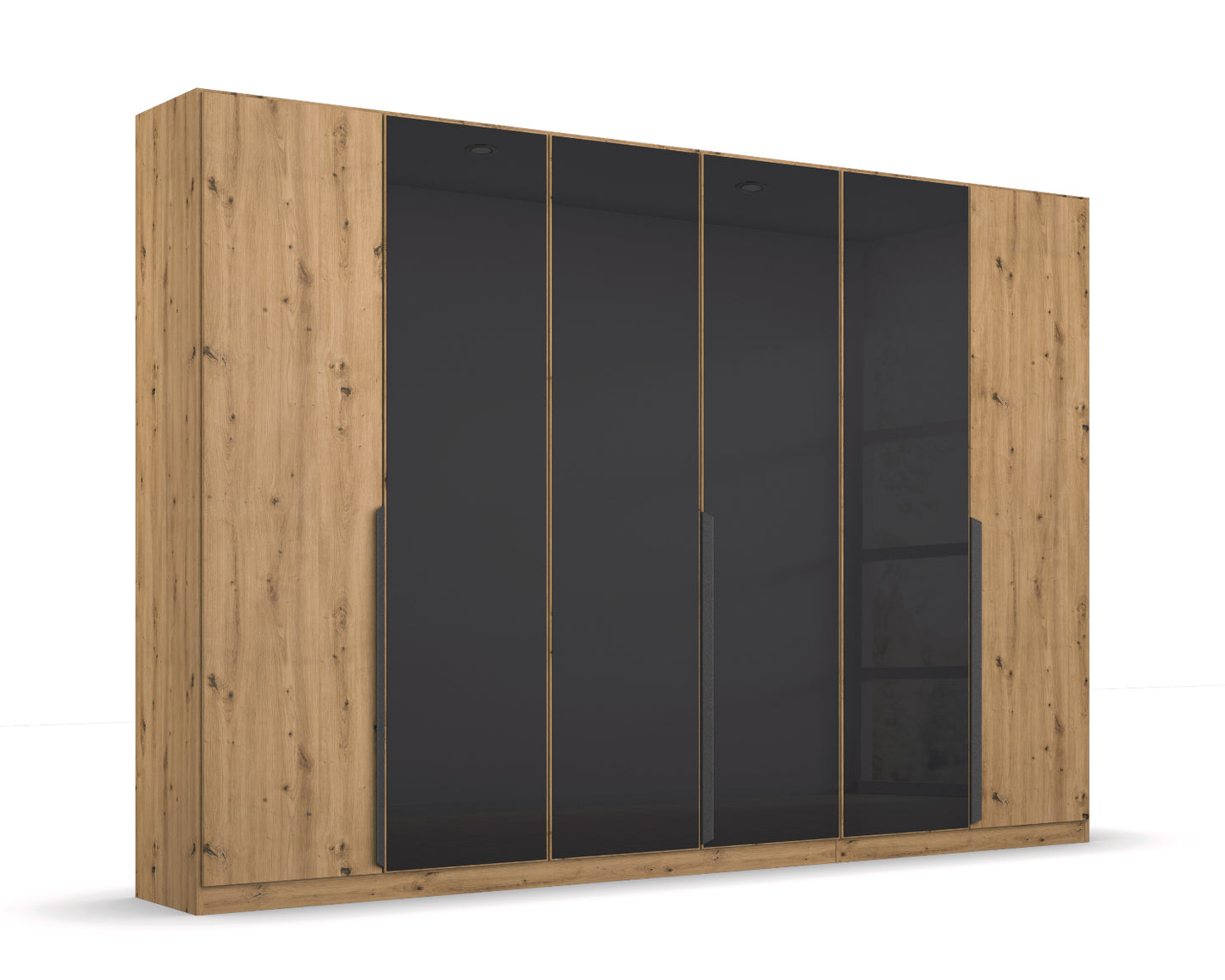 Drehtürenschrank Artemis 6-türig mit 4 Farbglastüren B/H/T 270 x 210 x 54 cm