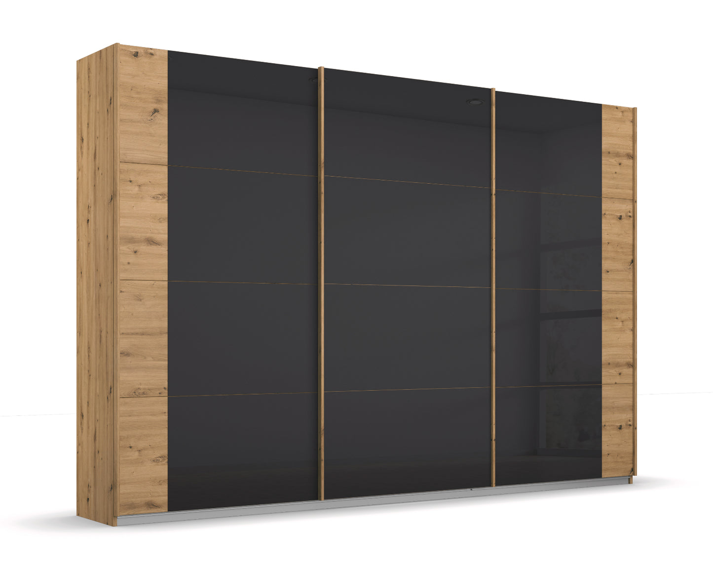 Schwebetürenschrank Artemis 3-türig Farbglastüren B/H/T 270 x 210 x 62 cm