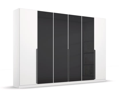 Drehtürenschrank Artemis 6-türig mit 4 Farbglastüren B/H/T 270 x 210 x 54 cm