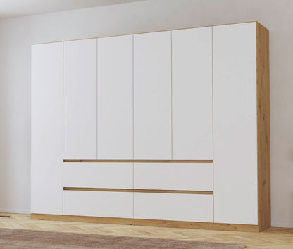 Drehtürenschrank Mainz 6-türig mit 4 Schubladen B/H/T ca. 270 x 210 x 54 cm