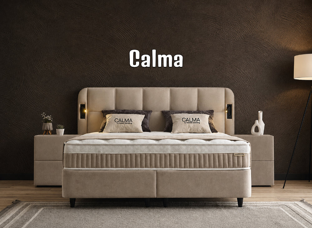 Boxspringbett Calma Beige - mit Bettkasten & Stauraum, inkl. Lieferung & Montage