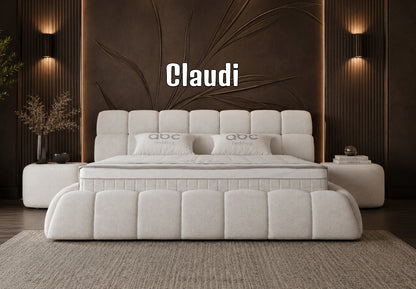 Boxspringbett Claudi Crembeige - mit Bettkasten & Stauraum, inkl. Lieferung & Montage