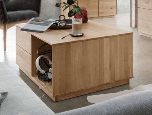 TPT Davos Couchtisch Wildeiche massiv natur/blanco geölt, B/H/T 110 x 45 x 70 cm