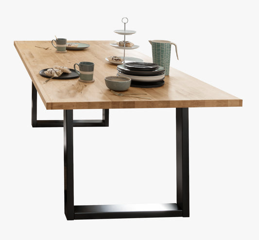 TPT Davos Esstisch Wildeiche massiv natur geölt, B/H/T 160/180/200 x 75 x 90 cm