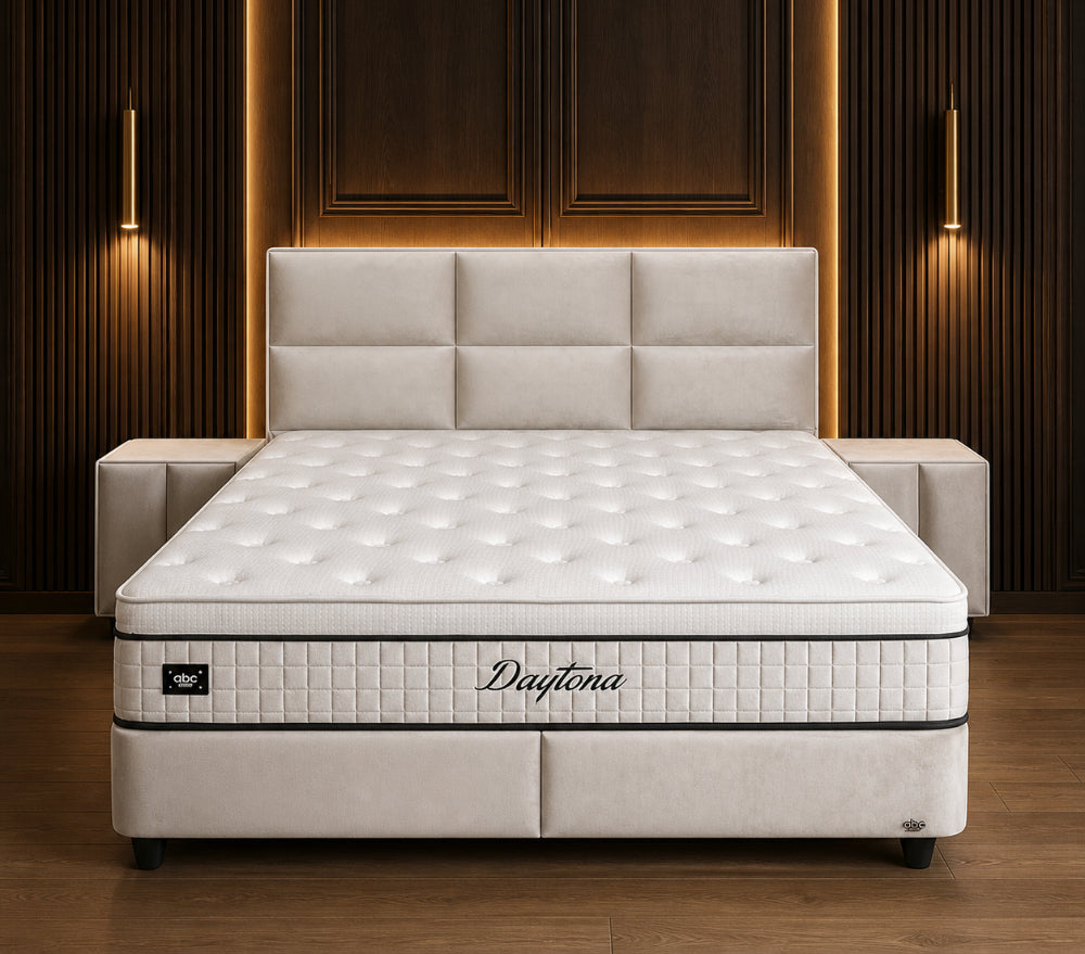 Boxspringbett Daytona "Deluxe" Beige - mit Bettkasten & Stauraum, inkl. Lieferung & Montage
