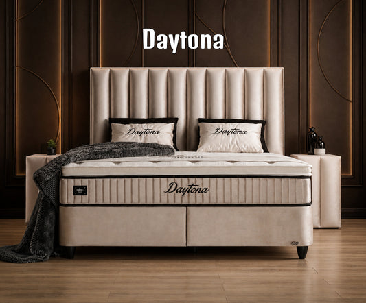 Boxspringbett Daytona Beige - mit Bettkasten & Stauraum, inkl. Lieferung & Montage