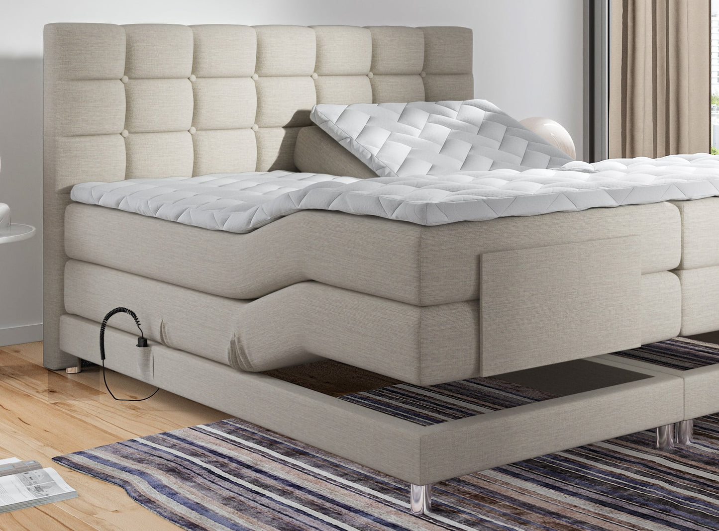 Boxspringbett Dubai elektrisch Breite 160-180 x 200 cm