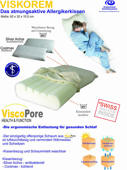 ViskoRem orthopädische Kopfkissen - das atmusaktive Allergiekerkissen