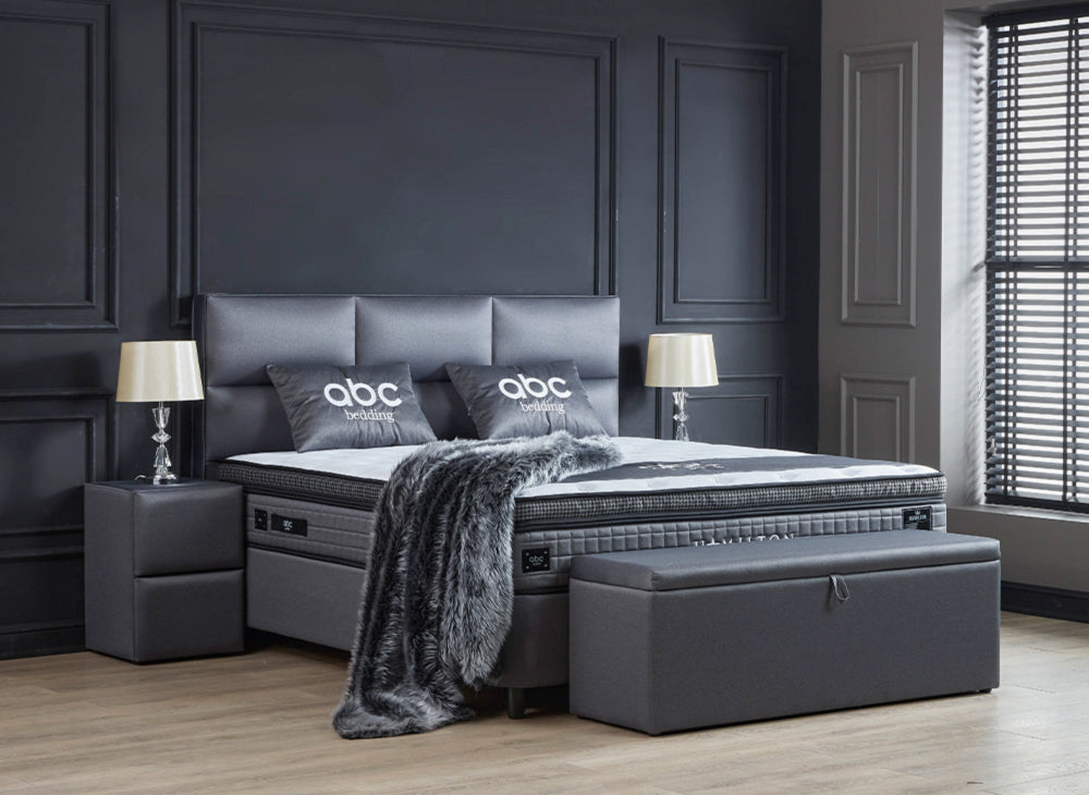 Boxspringbett Hamilton Grau - mit Bettkasten & Stauraum, inkl. Lieferung & Montage