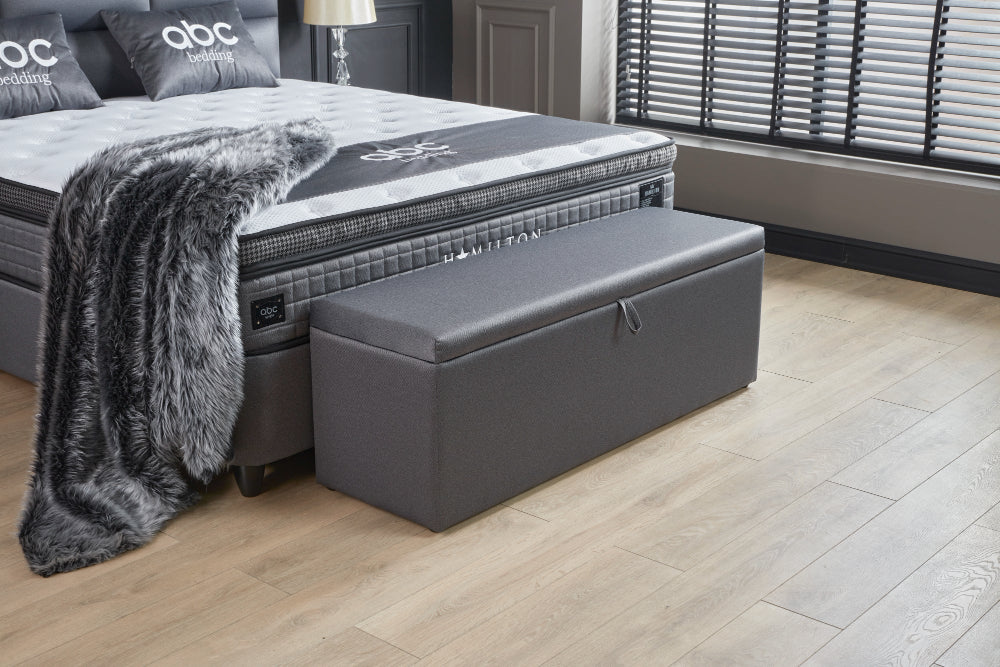 Boxspringbett Hamilton Grau - mit Bettkasten & Stauraum, inkl. Lieferung & Montage