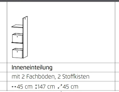 Schwebetürenschrank Korbach 2-türig mit Teilspiegelfront B/H/T 261 x 210 x 59 cm, Zubehör Premium