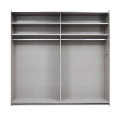 Schwebetürenschrank Korbach 2-türig mit Teilspiegelfront B/H/T 218 x 210 x 59 cm, Zubehör Classic