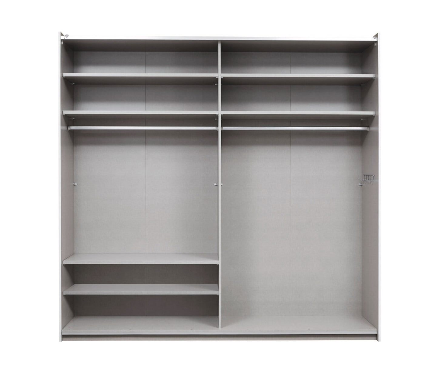 Schwebetürenschrank Korbach 2-türig mit Teilspiegelfront B/H/T 218 x 210 x 59 cm, Zubehör Premium