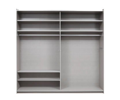 Schwebetürenschrank Korbach 2-türig mit Teilspiegelfront B/H/T 218 x 210 x 59 cm, Zubehör Premium