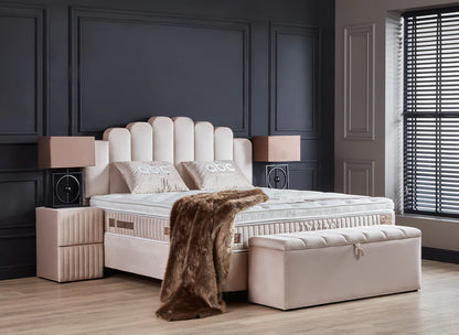 Boxspringbett Jazzlyn Beige - mit Bettkasten & Stauraum, inkl. Lieferung & Montage
