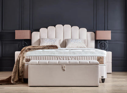 Boxspringbett Jazzlyn Beige - mit Bettkasten & Stauraum, inkl. Lieferung & Montage