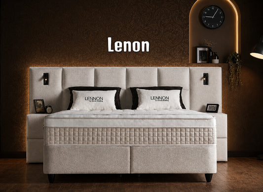 Boxspringbett Lenon Beige - mit Bettkasten & Stauraum, inkl. Lieferung & Montage