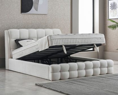 Boxspringbett Mauro Cremweiß - mit Bettkasten & Stauraum, inkl. Lieferung & Montage