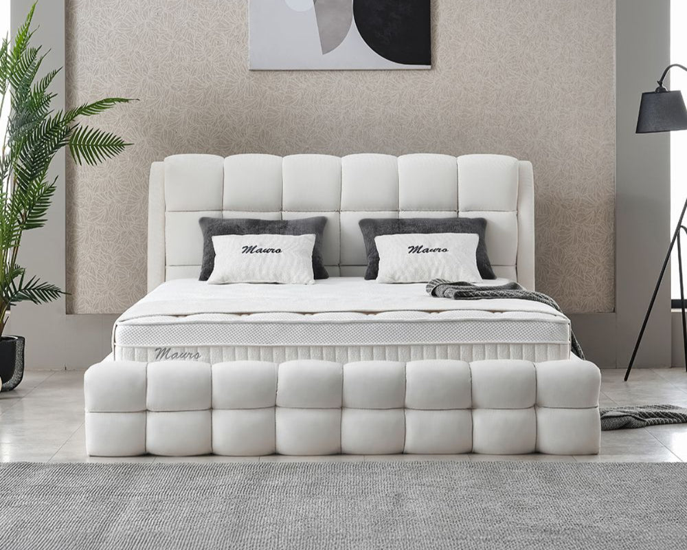 Boxspringbett Mauro Cremweiß - mit Bettkasten & Stauraum, inkl. Lieferung & Montage