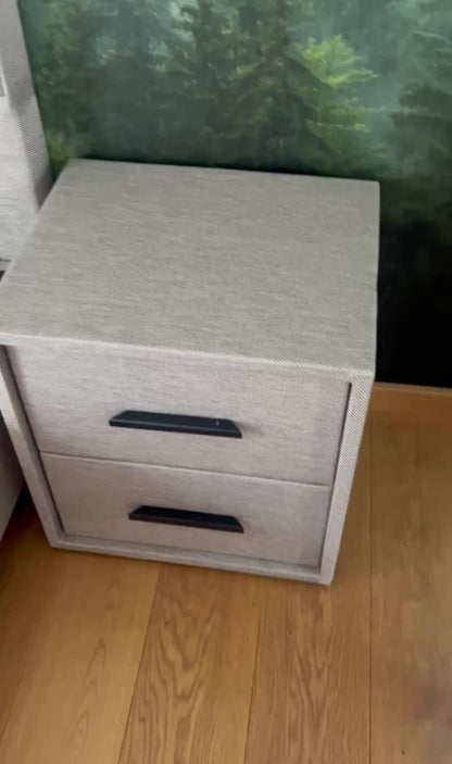 Boxspringbett Senna Beige/Braun Voll-orthopädisches Komfortbett mit Bettkasten, Stauraum, inkl. kostenlose Lieferung und Montage