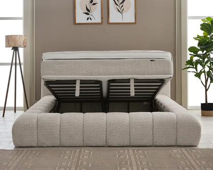 Boxspringbett Raina Beige - mit Bettkasten & Stauraum, inkl. Lieferung & Montage