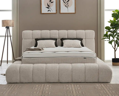 Boxspringbett Raina Beige - mit Bettkasten & Stauraum, inkl. Lieferung & Montage