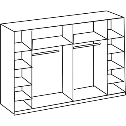 Dreh-/Schwebetürenschrank Stockholm mit 2 Spiegelschwebetüren B/H/T ca. 272 x 208 x 65 cm