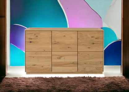 TPT Sankt Gallen Sideboard 3-türig Wildeiche massiv B/H/T 140 x 80 x 44 cm