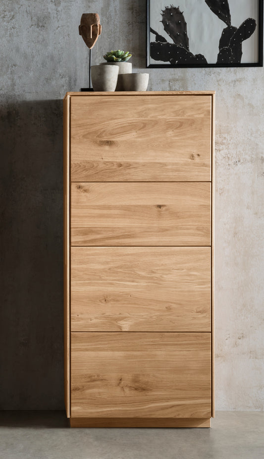 TPT Sankt Gallen Higboard 1-türig, Wildeiche massiv B/H/T 64 x 145 x 44 cm