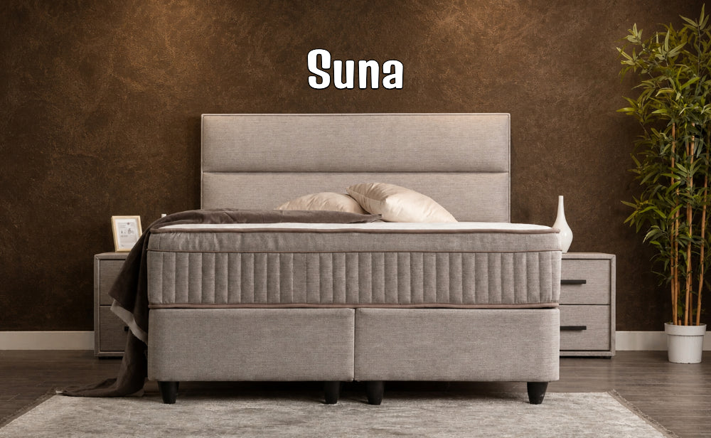 Boxspringbett Suna Hellgrau - mit Bettkasten & Stauraum, inkl. Lieferung & Montage