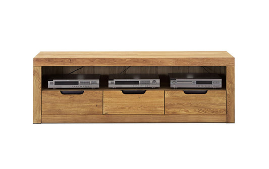 Infantil Basel TV Lowboard Wildeiche massiv mit 3 Schubladen Breite 170 cm x H 55 cm