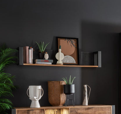 Wandregal Cayro Mangoholz massiv multifarbig B/H/T 119 x 25 x 20 cm